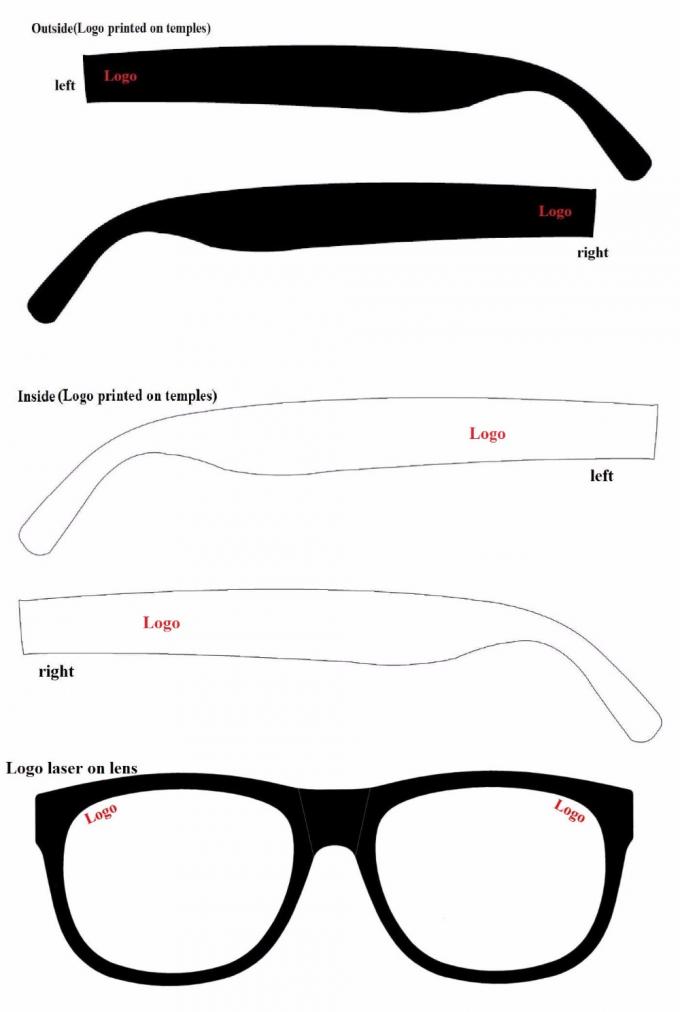 Trendy Unisex Custom Logo Glasses , Plastic Sunglasses With Neon Sides