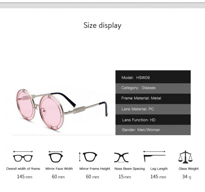 Promotional Custom Personalized Lens Sunglasses Round Shape Wayfarer Style