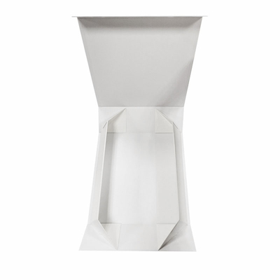 White Customized Gift Foldable box Ribbon paper hard cardboard gift boxes Flip Top String Ribbon Handle Flat Paper Box