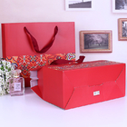 Promotional Patterned Gift Bags Reusable Red Wedding Paper Board Changeable Size supplier