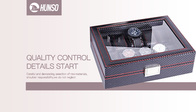 Black PU Leather Wrist Watch Storage Box 10 Slots With Lock Clean Window supplier