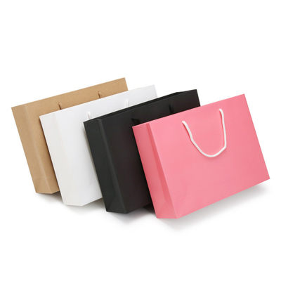 Shopping Colored Fancy Paper 100g Garment Packaging Bags Flexo Printing