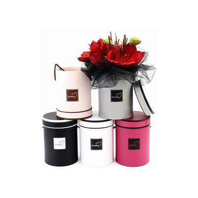 Pantone Bouquet Round Cardboard Flower Boxes CCBN 250gsm