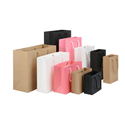 Large Flat CMYK PNTONE Recycled Kraft Paper Shopping Carrier Bags 4C Printing