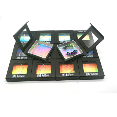600gsm Eye Lash Magnetic Window Box Packaging UV Printing