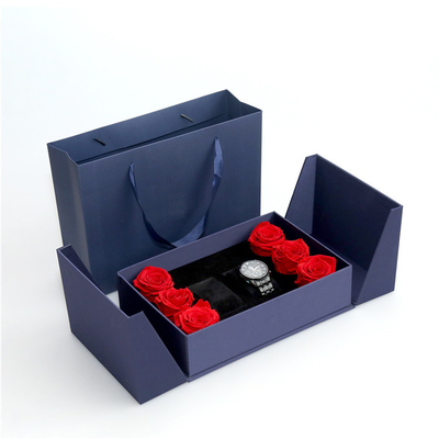 ODM Logo Magnetic Packaging Cardboard Watch Box Metallic Lamination
