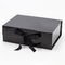 Black 2mm Clothing Hard Gift Boxes Glossy Varnish With String Handle