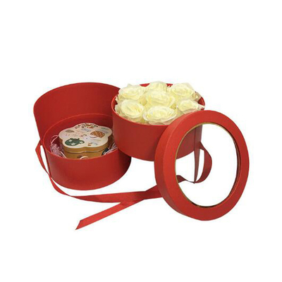 Silk Ribbon PVC Window Cardboard Flower Boxes Offset Printing