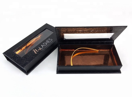 3D 25mm Luxury Eyelash Packaging Paper Box With PVC Window UV Coating