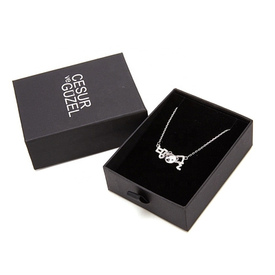 Black 157gsm Luxury Leather Magnetic Jewelry Box EVA Sponge Inlay