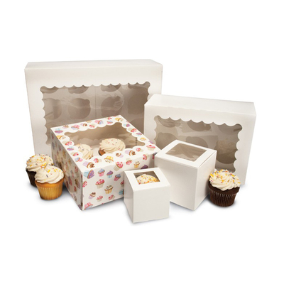 Single Mini Kraft Paper Cupcake Cake Boxes 2 4 6 12 Holes For Wedding Christmas