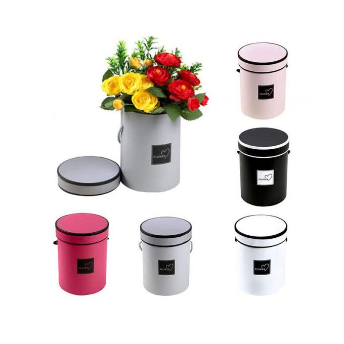 Pantone Bouquet Round Cardboard Flower Boxes CCBN 250gsm 0