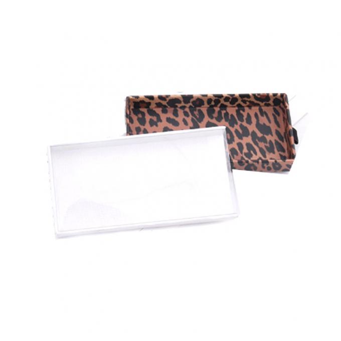300dpi Eyelash Magnetic Box PET Transparent Leopard Window Gift Boxes 2
